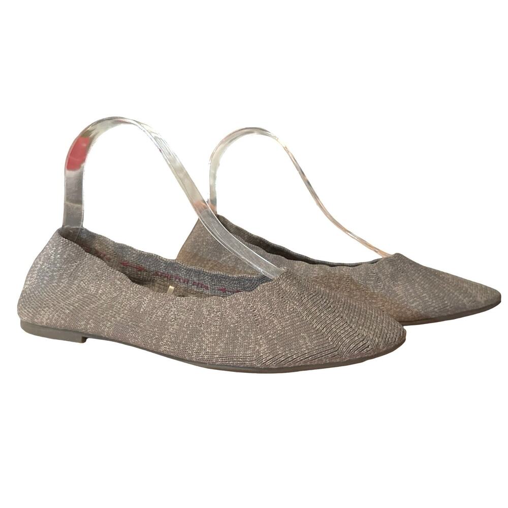 Skechers Air Cooled Memory Foam Cleo Gray Ballet Flats Slip On Shoes Loafers 8